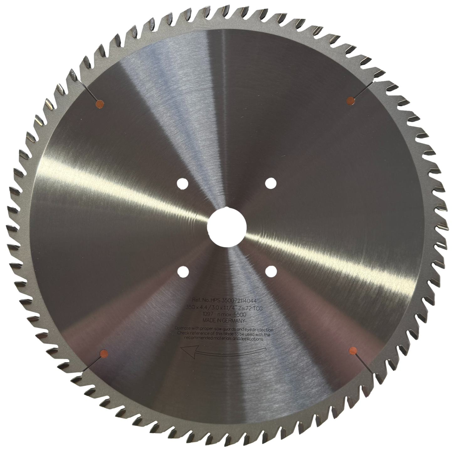 350mm SCMI Panel Saw Blade – 72T TCG, 1-1/4" Bore
