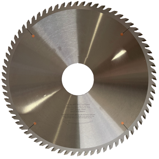 355mm x 72T TCG Panel Saw Blade – 75mm Bore for Giben Machines (Made in Germany)