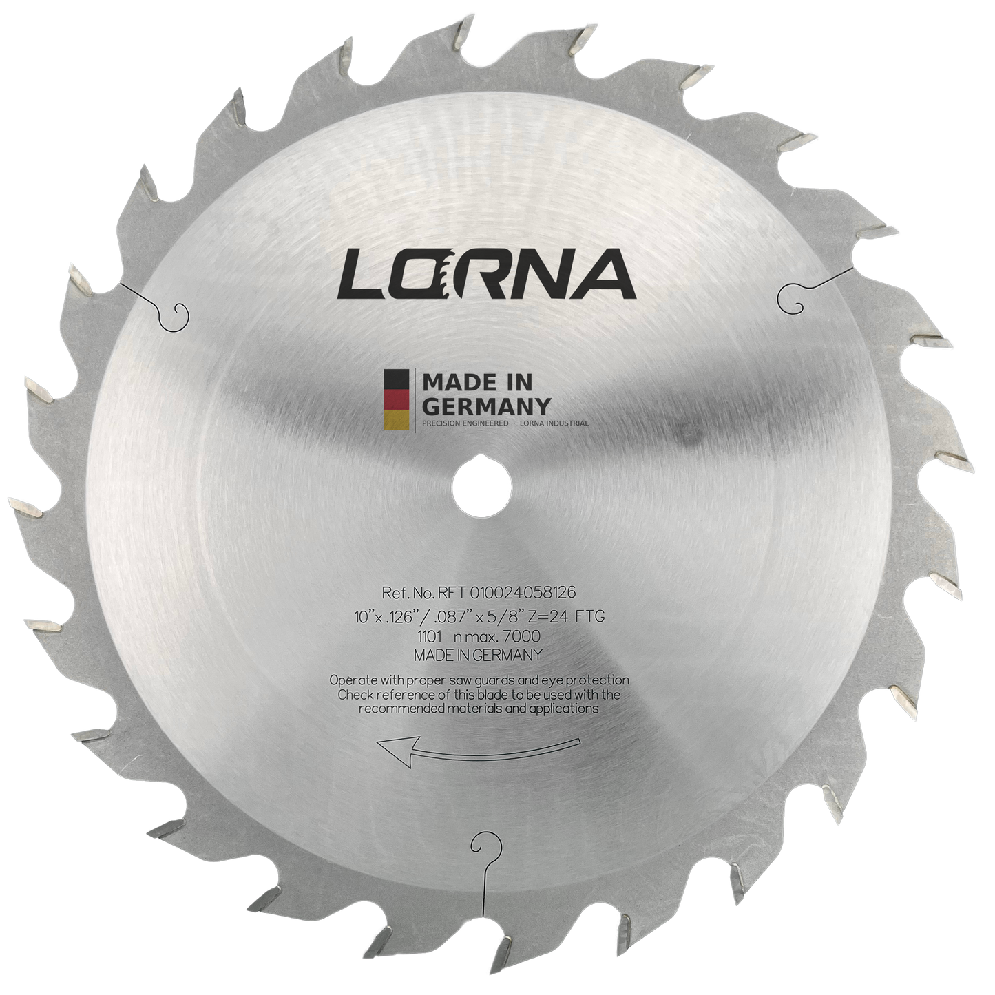 10" D x 24T FTG x 5/8" Bore Rip Saw Blade