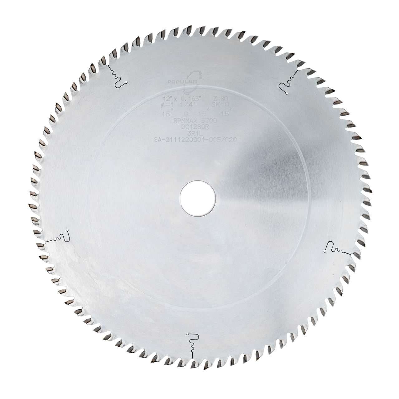 12 inch D x 80 Teeth x 3R1L x 1-1/4 inch Bore Double Cut-Off Saw Blade (DC1280R)