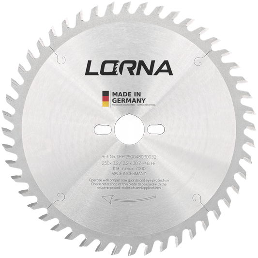 250mm 48T Hollow Face Melamine Saw Blade – 30mm Bore | Chip-Free Laminate Cuts