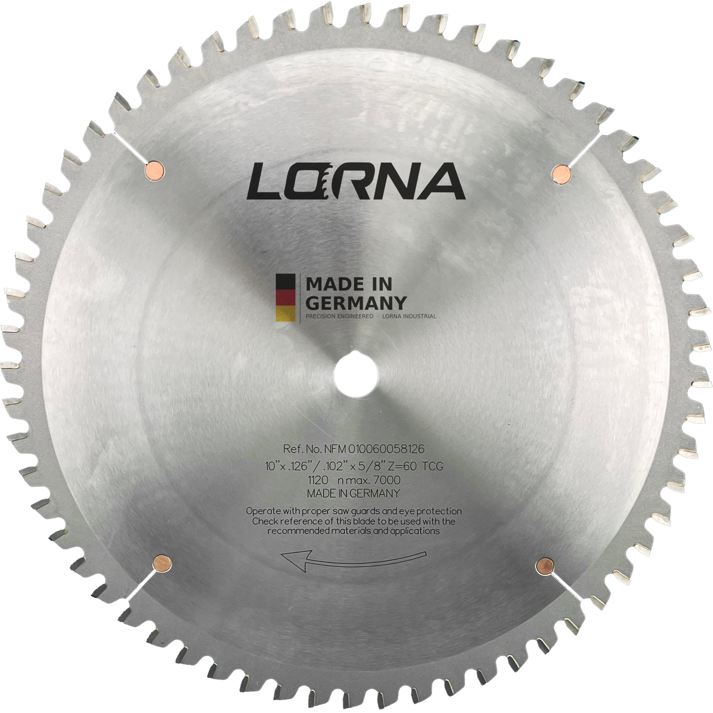 10" D x 60T TCG x 5/8" Bore Aluminum Cutting Blade
