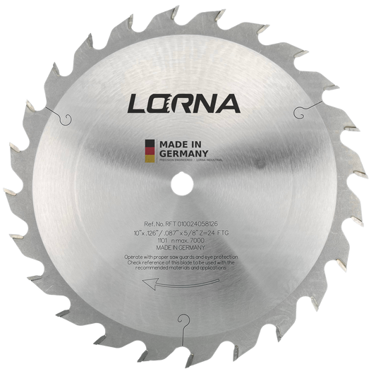 10" D x 24T FTG x 5/8" Bore Rip Saw Blade