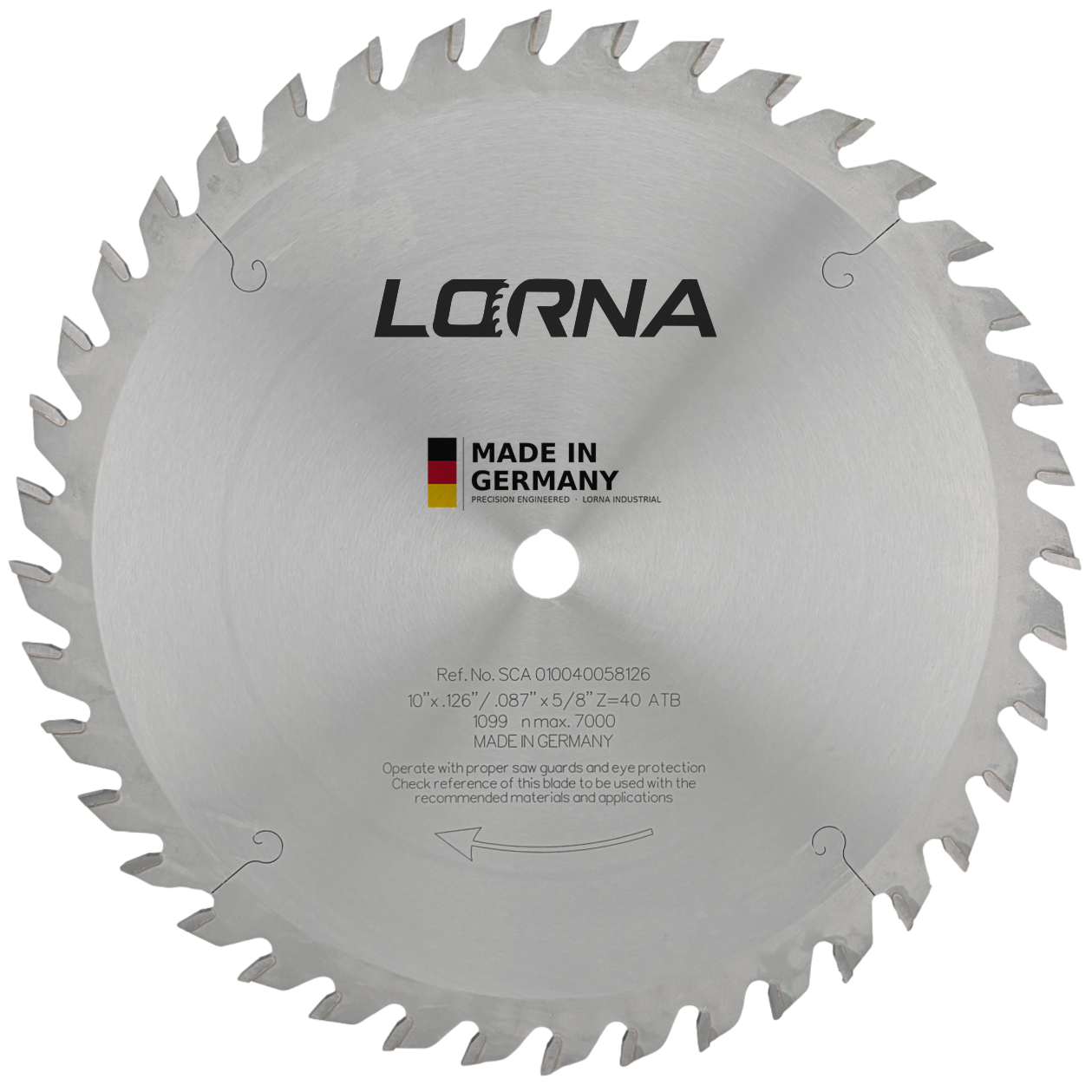 10" D x 40T ATB x 5/8" Bore Table Saw Blade