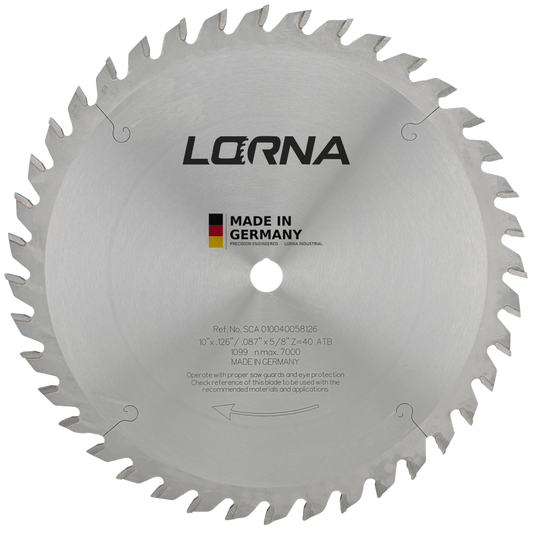10" D x 60T TCG x 5/8" Bore Crosscut Saw Blade