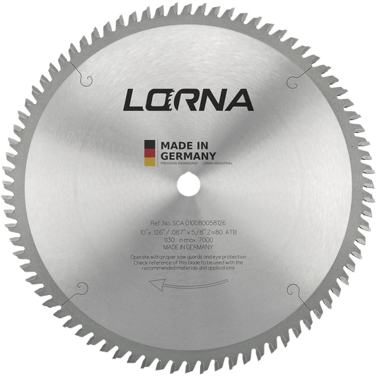 10" D x 80T TCG X 5/8" Bore Fine Crosscut Saw Blade