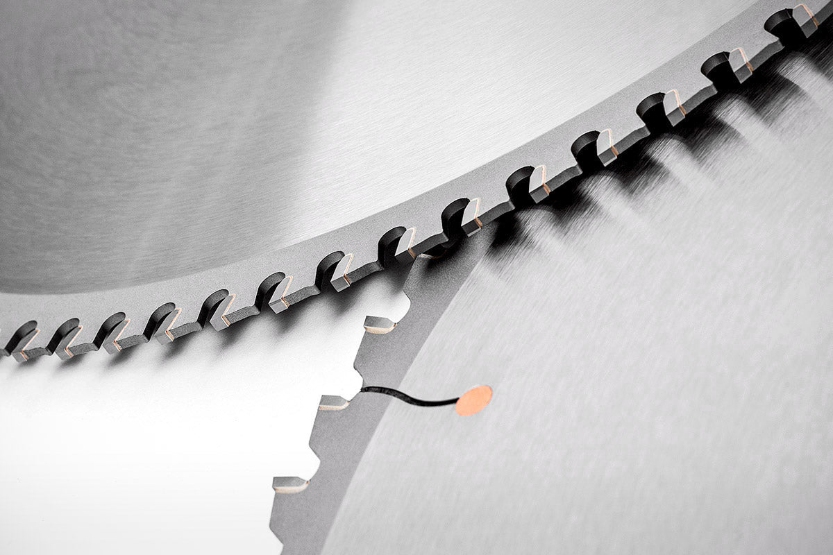 Industrial carbide tipped saw blades.